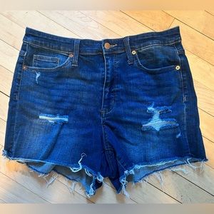 Universal Thread Dark Wash High Rise Midi Shorts 12/31